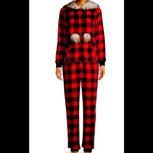 NWT XS christmas sleeper unionsuit lounge pajamas